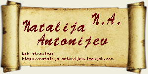 Natalija Antonijev vizit kartica